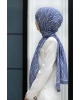 Vissona LÜKS MEDİNE İPEĞİ GEOMETRİK DESENLİ BEBE MAVİSİ RENKLİ 75X195 KIRIŞMAZ ŞAL MOSS KREP DİKİŞ TİPİ İTAL