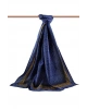 Vissona LÜKS MEDİNE İPEĞİ GOLD DETAYLI BAROK DESENLİ LACİVERT RENKLİ 75X195 KIRIŞMAZ ŞAL MOSS KREP DİKİŞ TİP