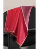 Vissona %100 Twill İpek Monogram Desenli Kırmızı Renkli 90x90 Eşarp Dikim Şekli : El Dikişi