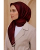 Vissona Tivil İpek Eşarp 10659 - 4 - 0018 Bordo Monogram Desen
