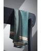 Vissona %100 Twill İpek Leopar Desenli Petrol Yeşili Renkli 90x90 Eşarp Dikim Şekli : El Dikişi