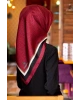 Vissona %100 Twill İpek Leopar Desenli Bordo Renkli 90x90 Eşarp Dikim Şekli : El Dikişi