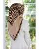 Vissona %100 Twill İpek Leopar Desenli Bej Renkli 90x90 Eşarp Dikim Şekli : El Dikişi