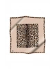 Vissona %100 Twill İpek Leopar Desenli Bej Renkli 90x90 Eşarp Dikim Şekli : El Dikişi