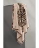 Vissona %100 Twill İpek Leopar Desenli Bej Renkli 90x90 Eşarp Dikim Şekli : El Dikişi