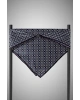 Vissona %100 Twill İpek Zincir Desenli Siyah - Saks Renkli 90x90 Eşarp Kenar Dikiş Şekli El Dikişli