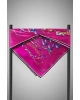 Vissona %100 Twill İpek Kurdele Ve Zincir Desenli Fuşya Renkli 90x90 Eşarp Dikim Şekli : El Dikişi