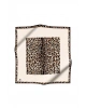 Vissona %100 Twill İpek Leopar Desenli Krem Renkli 90x90 Eşarp Dikim Şekli : El Dikişi