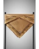 Vissona %100 Twill İpek Bordürü Leoparlı Düz Desenli Gold - Gold Renkli 90x90 Eşarp Dikim Şekli : El Dikişi