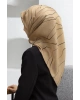 Vissona %100 Twill İpek Çizgi Desenli Bej - Siyah Renkli 90x90 Eşarp Dikim Şekli : El Dikişi
