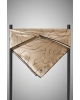 Vissona %100 Twill İpek Çizgi Desenli Bej - Siyah Renkli 90x90 Eşarp Dikim Şekli : El Dikişi