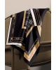 Vissona %100 Twill İpek Ekose Desenli Gold Renkli 90x90 Eşarp Dikim Şekli : El Dikişi