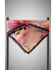 Vissona %100 Twill İpek Dumanlı Çiçek Desenli Somon Renkli 90x90 Eşarp Kenar Dikiş Şekli El Dikişli