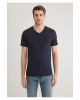 Mavi Stretch V Yaka Lacivert Basic Tişört Fitted / Vücuda Oturan Kesim