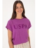U.S. Polo Assn. Kadın Menekşe Bisiklet Yaka Tişört