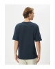 Basic Oversize Tişört Bisiklet Yaka Düşük Omuzlu Kısa Kollu Pamuklu