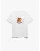 Koton Pamuklu Köpek Baskılı Beyaz Kadın T-Shirt