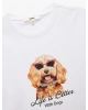 Koton Pamuklu Köpek Baskılı Beyaz Kadın T-Shirt