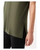 V Yaka Haki Basic Tişört Loose Fit / Bol Rahat Kesim