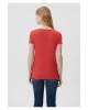 Mavi V Yaka Kırmızı Basic Tişört Slim Fit / Dar Kesim