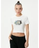 Koton Kadın T-shirt Ekru