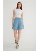 Fashion Friends Yüksel Bel Denim Şort Mavi