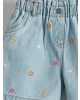 LC WAİKİKİ LCW Kids Mavi Beli Lastikli Nakışlı Kız Çocuk Jean Şort