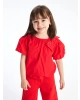 CW Kids Kırmızı Bisiklet Yaka Balon Kollu Kız Çocuk Bluz