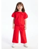 CW Kids Kırmızı Bisiklet Yaka Balon Kollu Kız Çocuk Bluz