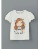 LC Waikiki LCW Kids Bisiklet Yaka Baskılı Kız Çocuk Tişört