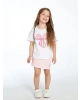 LC Waikiki LCW Kids Ekru Bisiklet Yaka Kurdele Baskılı Kız Çocuk Tişört