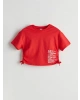 LC Waikiki Bisiklet Yaka Kız Çocuk Crop Tişört