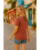 Fashion Friends Pamuklu Regular Fit Dantel Detaylı V Yaka Bluz