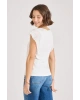 Fashion Friends %100 Pamuk Kolları Dantelli Ekru Bluz