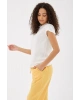 Fashion Friends Bisiklet Yaka %100 Pamuklu Tişört Beyaz