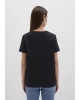 Mavi V Yaka Siyah Basic Tişört Regular Fit / Normal Kesim