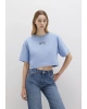 Mavi Logo Baskılı Crop Tişört Crop / Kısa Kesim