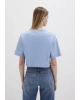 Mavi Logo Baskılı Crop Tişört Crop / Kısa Kesim