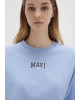 Mavi Logo Baskılı Crop Tişört Crop / Kısa Kesim