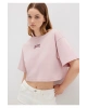 Mavi Logo Baskılı Crop Pembe Kadın T-Shirt
