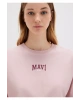 Mavi Logo Baskılı Crop Pembe Kadın T-Shirt