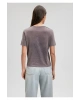 V Yaka Gri Basic Tişört Slim Fit / Dar Kesim