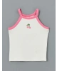 LCW Kids Ekru Halter Yaka Nakışlı Penye Kız Çocuk Atlet