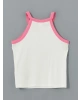 LCW Kids Ekru Halter Yaka Nakışlı Penye Kız Çocuk Atlet