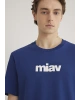 MAVİ Miav Baskılı Mavi Tişört