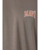 Mavi Logo Baskılı Kahverengi Tişört