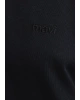 Mavi Nakışlı Siyah Basic Tişört