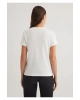Mavi Kedi Baskılı Beyaz Tişört Semi Slim Fit / Yarı Dar Kesim