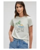 Mavi Bisiklet Baskılı Yeşil Tişört Slim Fit / Dar Kesim