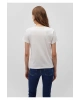 Mavi Çiçek Baskılı Beyaz Tişört Slim Fit / Dar Kesim
